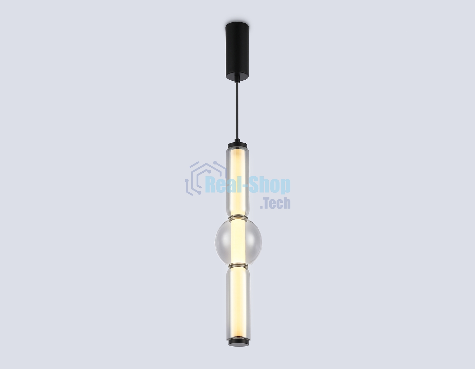 Подвесной светодиодный светильник Ambrella light LH11023 BK/SM черный/дымчатый 17W 3000K D120*520