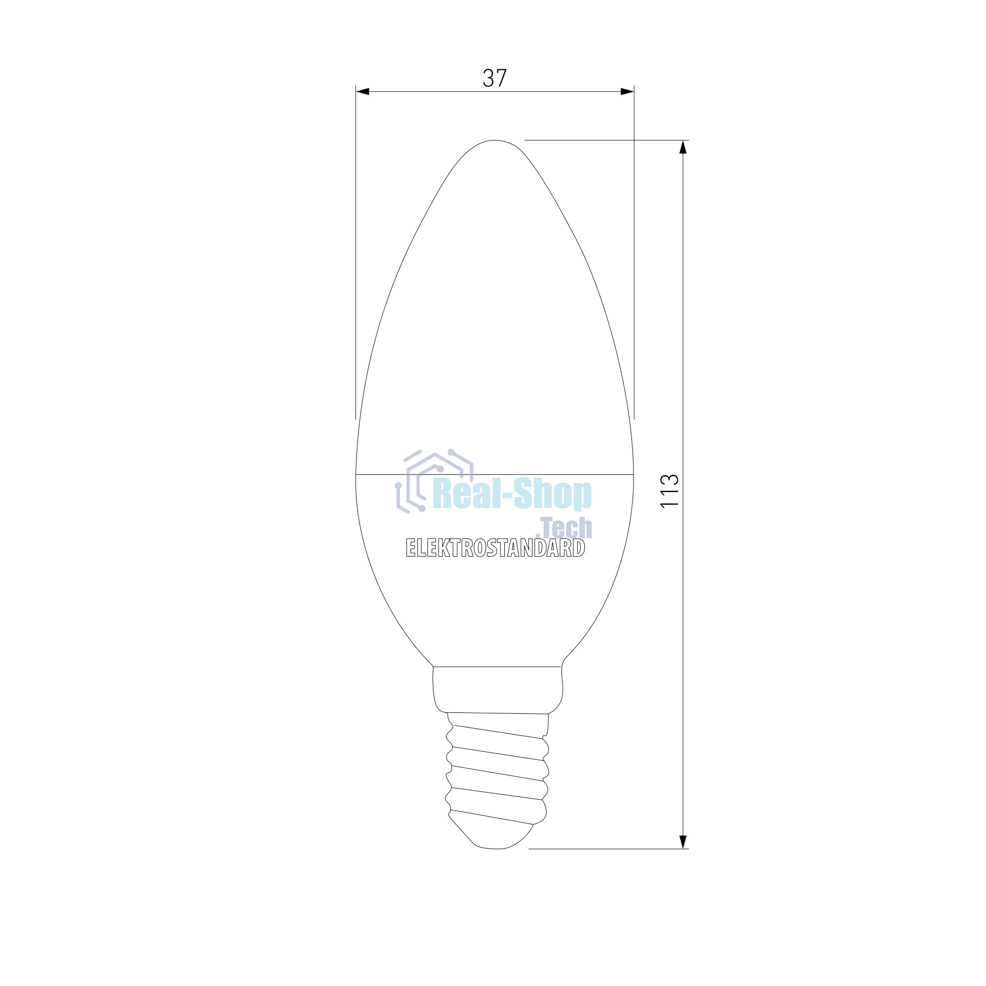 BLE1438/ Светодиодная лампа Свеча Smart LED C37 Е14 5W 3300К-6500К CCT+DIM