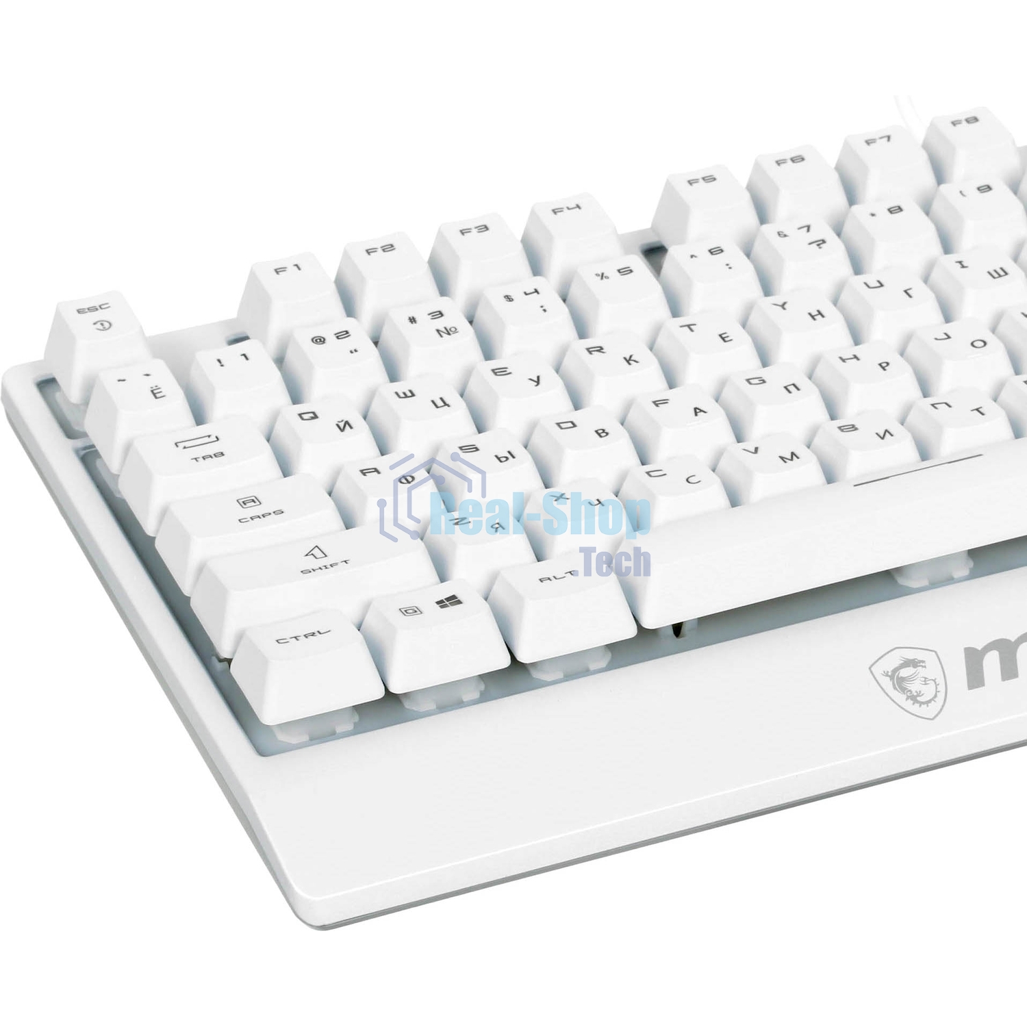 Клавиатура проводная MSI Vigor GK30 белый USB Multimedia for gamer LED (подставка для запястий)
