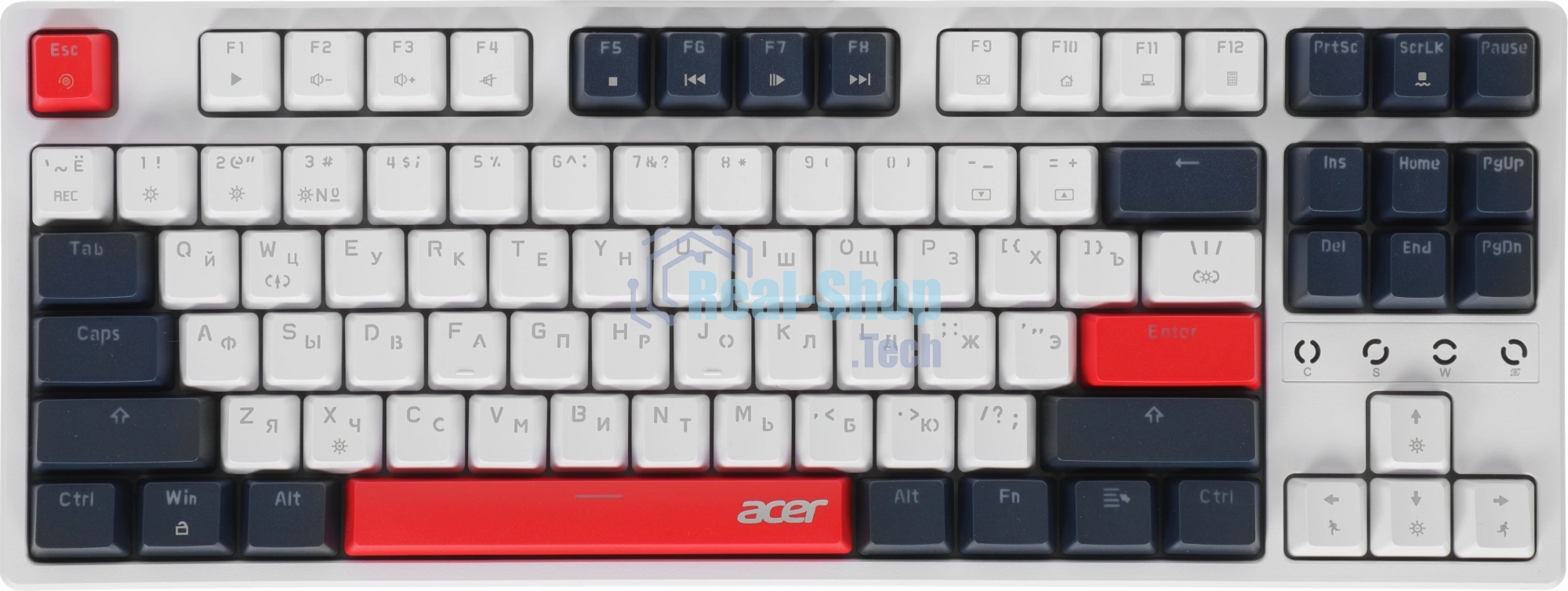 Клавиатура проводная Acer OKW305, USB, белый