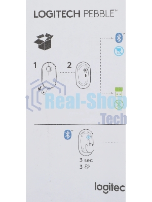 Мышь беспроводная Logitech Pebble M350 белый, 1000 dpi, радиоканал, Bluetooth, USB, кнопки - 3