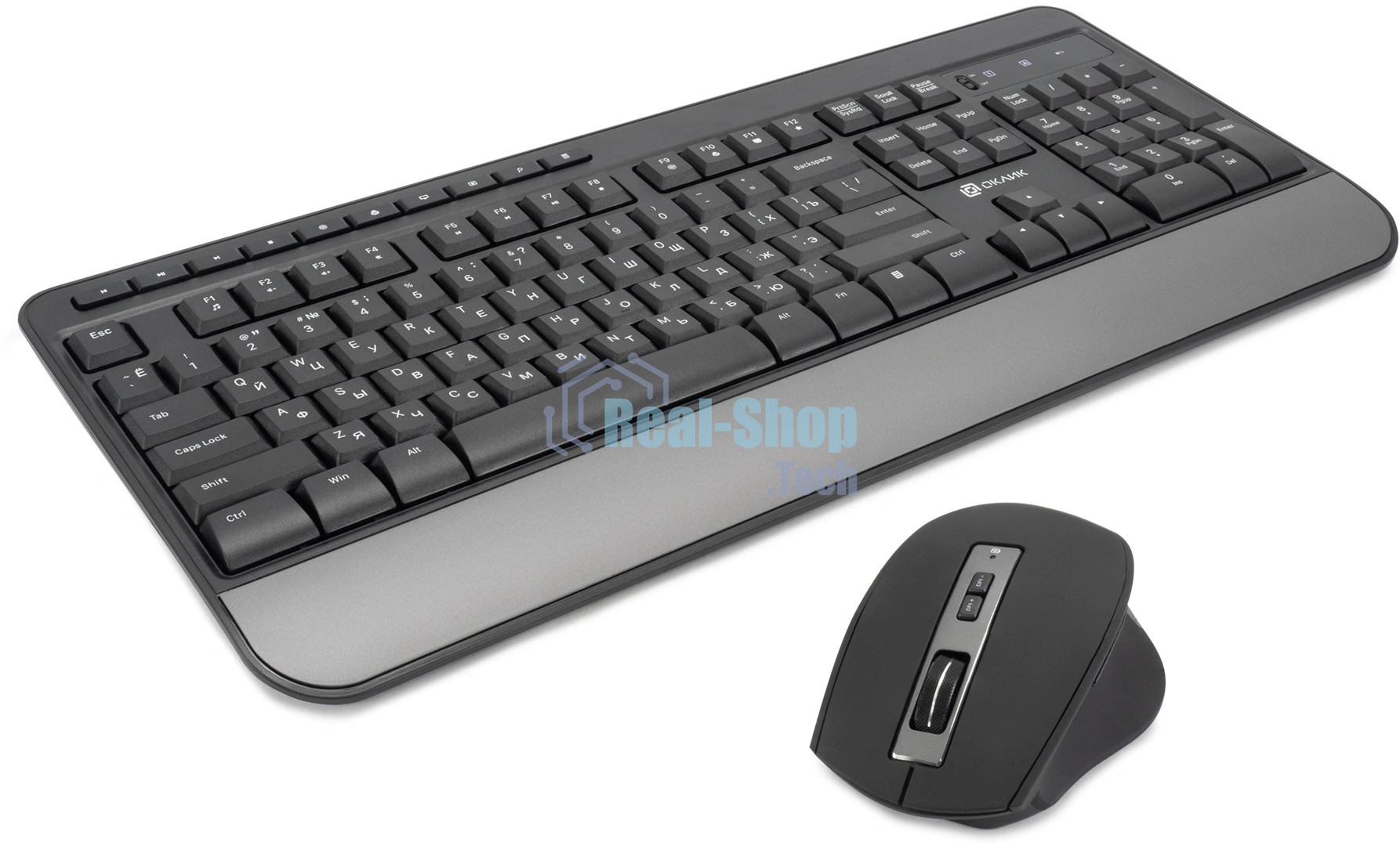 Комплект клавиатура+мышь Oklick S290W беспроводной, USB, 1600 DPI, чёрный