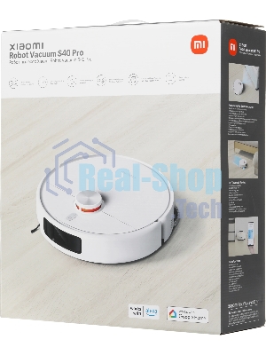 Робот-пылесос Xiaomi Robot Vacuum S40Pro EU белый, 5200 мАч Li-Ion, уборка сухая/влажная, пылесборник контейнер 0.4 л