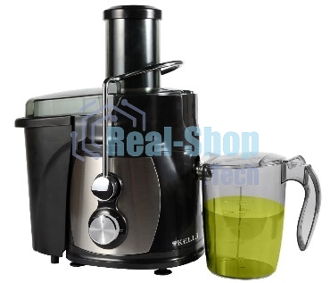 Соковыжималка Kelli KL-5091 центробежная. Мощность 1100 Вт, питание 220-240В, 50Гц, металлический корпус и фильтр, объем резервуара сока 1л., 2 скорости + импульный режим, широка я загрузочная горловина - 75мм, объем контейнера для жмыха 1л, функция 