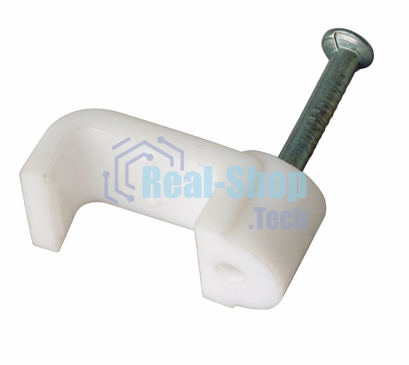 Крепеж кабеля плоский Rexant 10 х 4 мм, белый (упак. 50 шт)