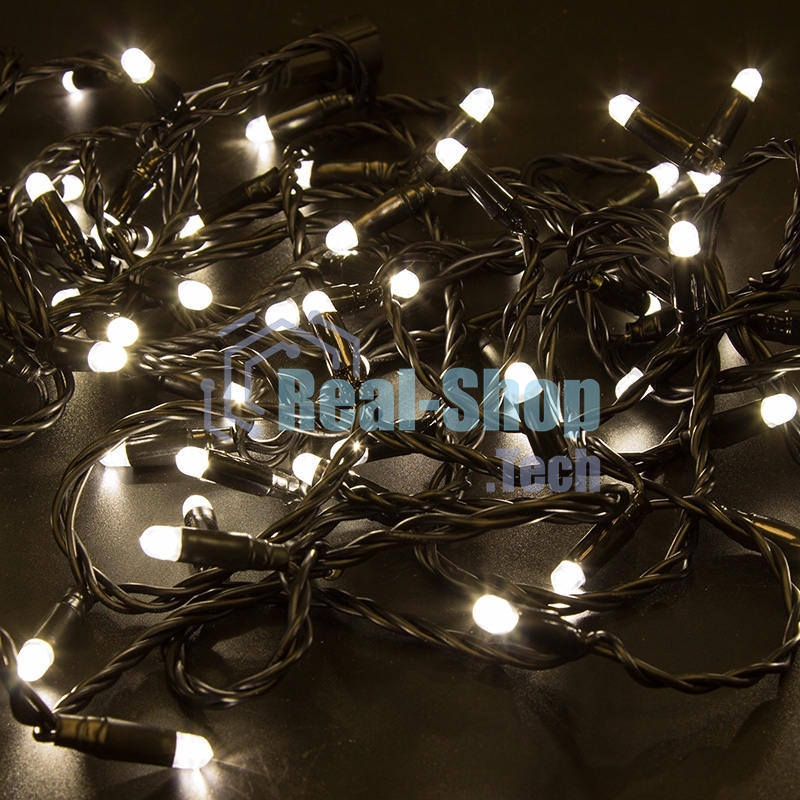 Гирлянда Neon-night Нить 10м, с эффектом мерцания, черный ПВХ, 24В, Теплый белый