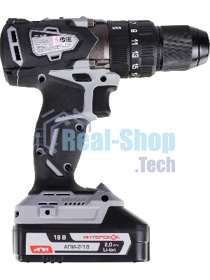 Дрель-шуруповерт ИНТЕРСКОЛ ДАУ-13/18В, 18 В, 2 Ач, 60 Нм, бесщеточный, ударный