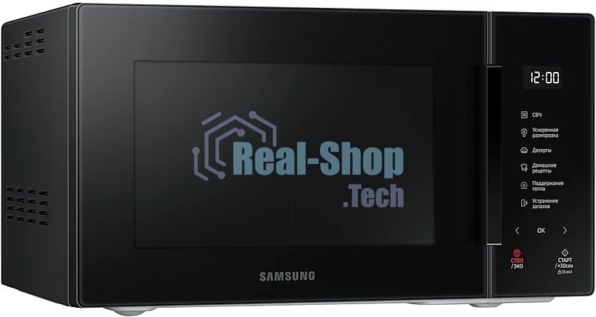 Микроволновая печь Samsung MS23T5018AK/BW черный, 23 л, 800 Вт, переключатели - сенсор