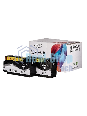 Набор струйных картриджей Sakura P2V31A (№711 2-pack Black) для HP, черный, 73 мл.