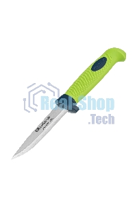 Нож универсальный Сибртех с чехлом, обрезиненная рукоятка, 220 мм, лезвие - 100 мм