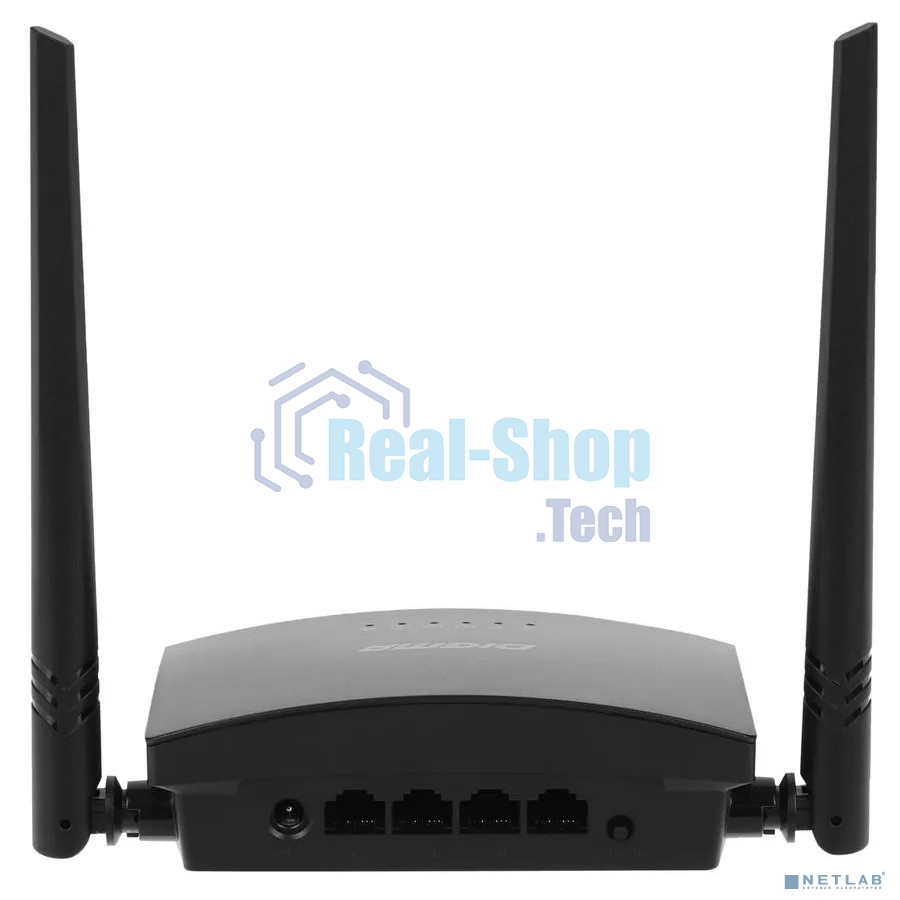 Роутер беспроводной Digma DWR-N301 N300 10/100BASE-TX черный (упак.:1шт)