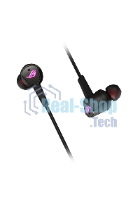 Гарнитура проводная игровая черные ASUS ROG CETra II (вкладыши, USB-C, RGb подсветка, ПУ, чехол, 90YH02S0-B2UA00)