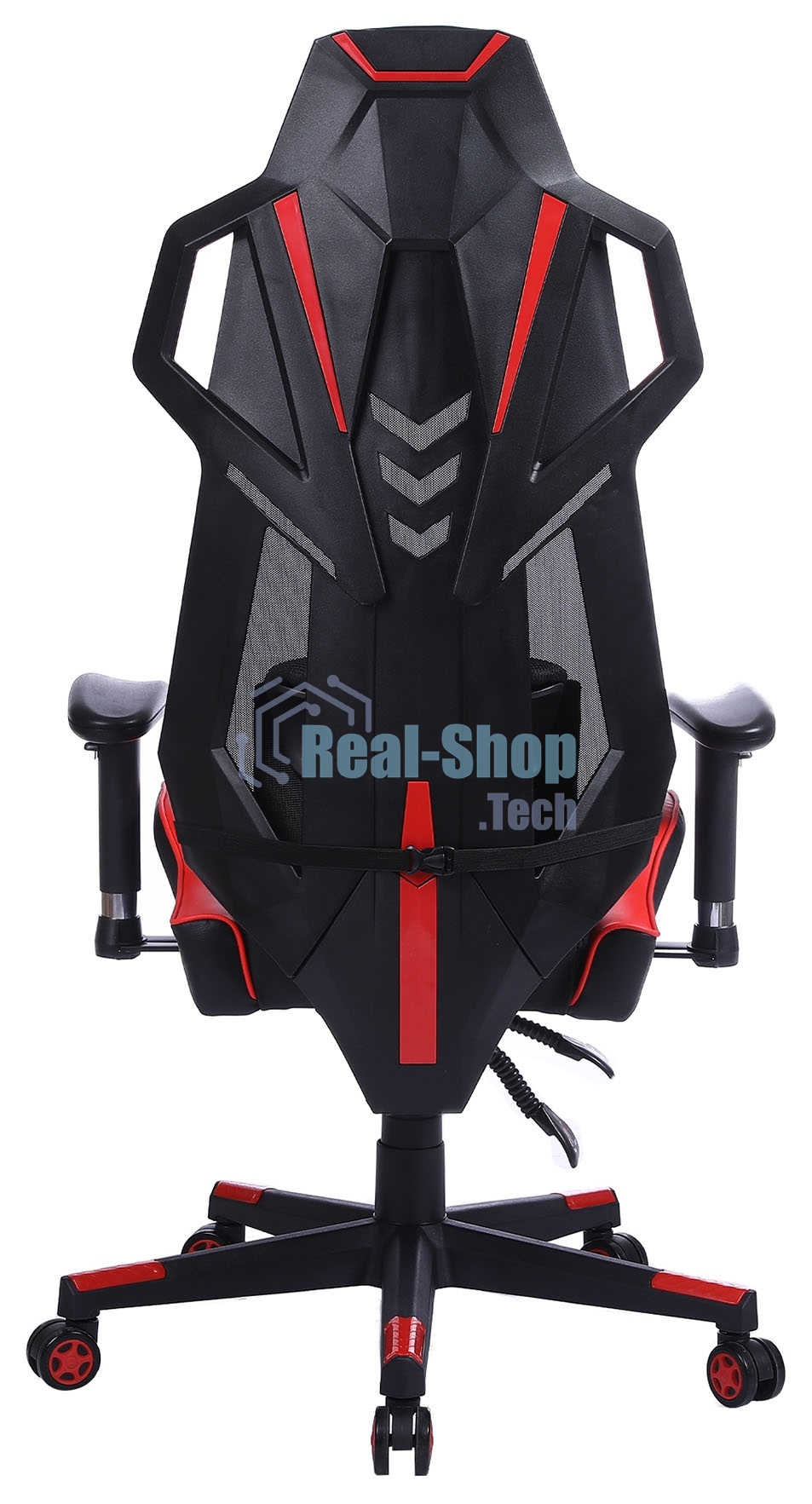 Кресло игровое Cactus CS-CHR-090BLR черный/красный, сиденье черный/красный, эко.кожа/сетка, крестовина пластик, пластик черный