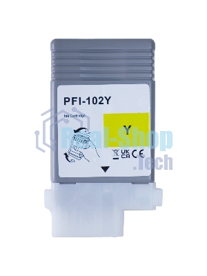 Картридж струйный Sakura 0898B001 (PFI-102Y) для Canon, желтый, 130 мл.