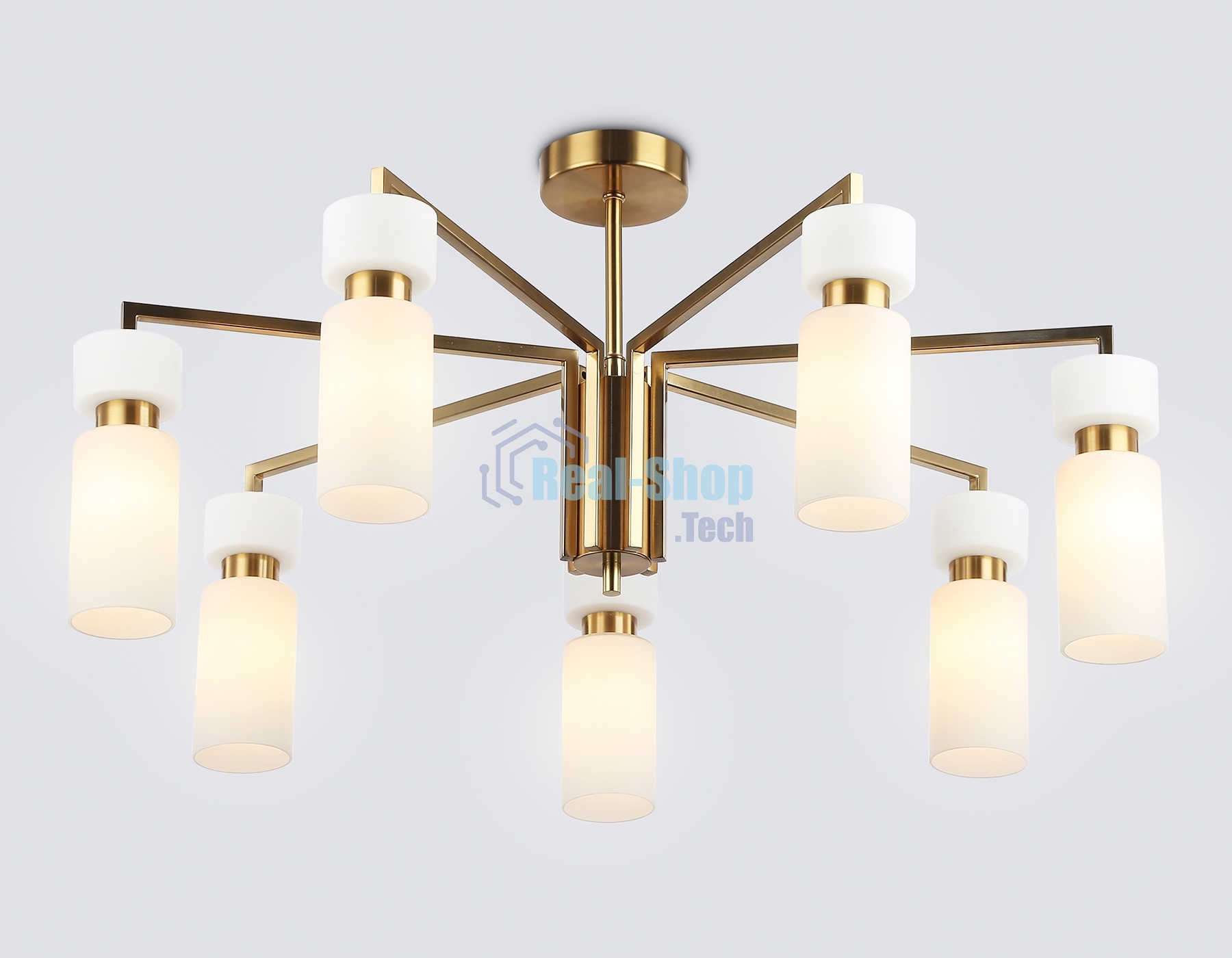 Люстра Ambrella light LH56126/7 BS/FR латунь/белый матовый E14*7 max 40W D705*350