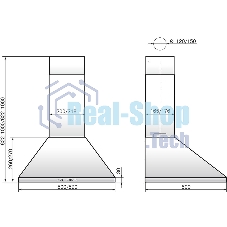 Вытяжка каминная Elikor Вента 50П-430-К3Д белый, 50 см, 430 куб. м/ч, 54 дБ