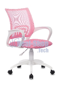 Кресло компьютерное Бюрократ CH-W695NLT TW-06A TW-13A розовый, сетка/ткань, крестовина пластик, пластик белый
