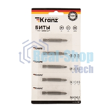 Бита Kranz PZ 1x50 мм для шуруповерта сталь S2 5 шт. (лента)