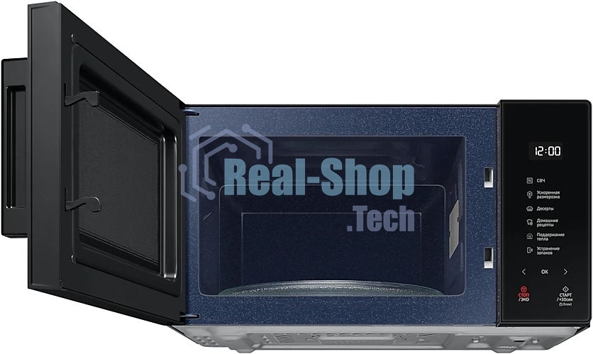 Микроволновая печь Samsung MS23T5018AK/BW черный, 23 л, 800 Вт, переключатели - сенсор