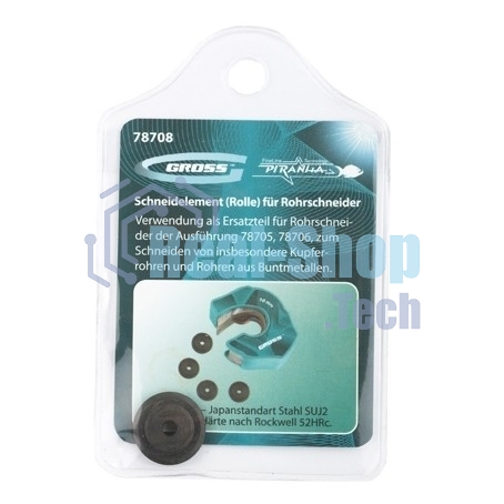 Режущий элемент (ролик) трубореза Gross (арт.78705,78706),4,5х3х16мм,для резки труб из цв.металлов