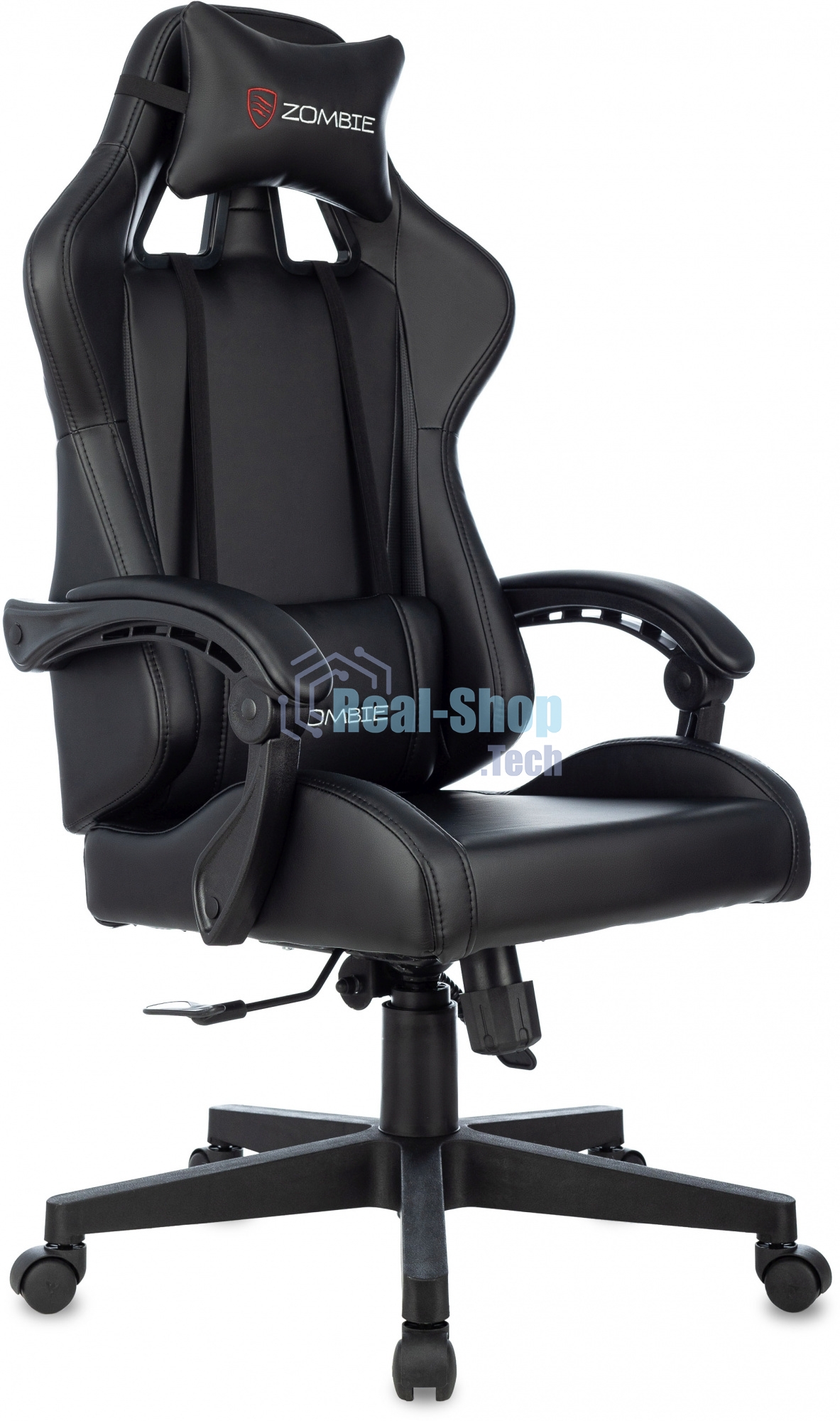 Кресло игровое Бюрократ Zombie GAME TETRA черный/карбон эко.кожа крестов. пластик
