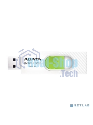 Флешка USB ADATA UV320 (AUV320-32G-RWHGN), 32Gb, USB 3.2, R/W 100/30, белый/зеленый