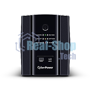 Источник бесперебойного питания CyberPower UT2200EG ИБП Line-Interactive, Tower, 2200VA/1320W USB/RJ11/45/USB charger A/C (4 EURO) NEW, 12В/9 Ач х 1