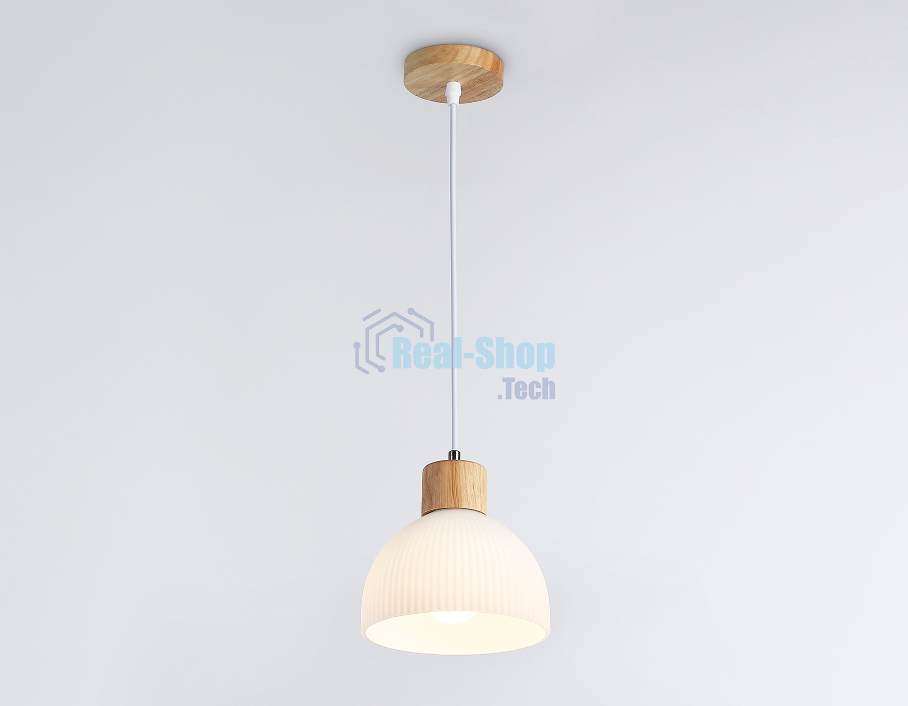 Светильник Ambrella light TR83133 LW/FR светлое дерево/белый матовый E27 max 40W D180*1040