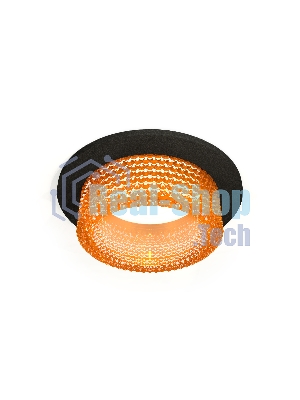 Комплект встраиваемого светильника Ambrella light XC6513044 SBK/CF черный песок/голубой MR16 GU5.3 (C6513, N6154)