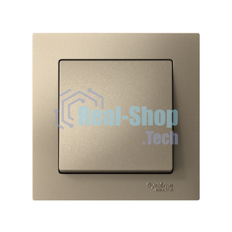 Выключатель 1-кл. СП AtlasDesign 10А IP20 (сх. 1) 10AX в сборе шампань SchE ATN000512