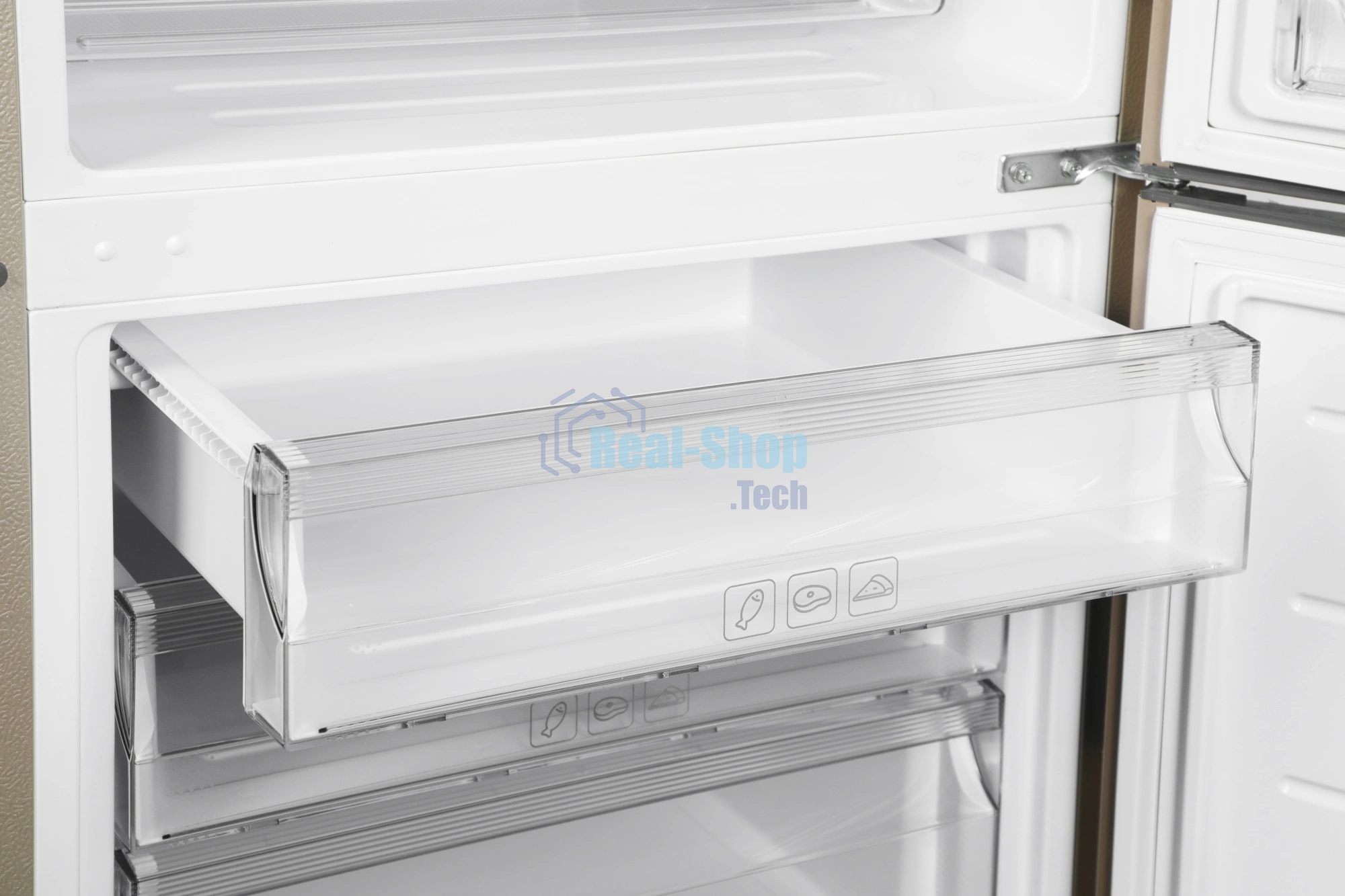 Холодильник Haier C2F637CGGU1 золотистый, двухкамерный, 278/108л, морозилка снизу, No Frost