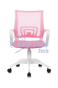 Кресло компьютерное Бюрократ CH-W695NLT TW-06A TW-13A розовый, сетка/ткань, крестовина пластик, пластик белый