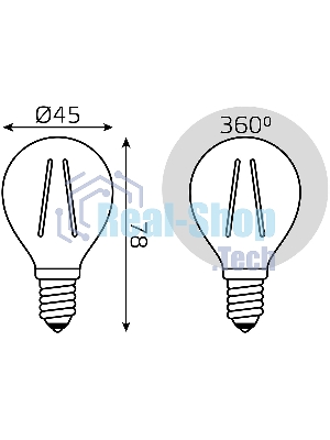 Лампа светодиодная Gauss Filament 11Вт цок.: E14 шар 220B 2700K св. свеч. белый теп. (упак.: 10 шт)