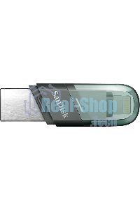 Флешка USB Sandisk IX90N iXpand Flip (SDIX90N-064G-GN6NN), 64Gb, USB 3.1/Lightning, R/W 150/70, зеленый/серебристый