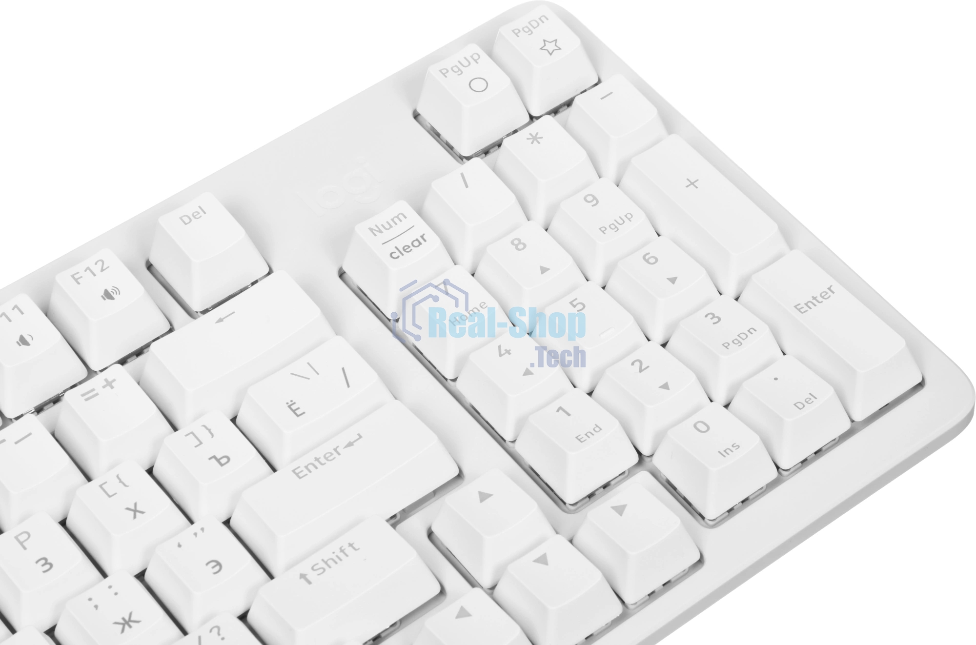 Клавиатура Logitech K868 гибридная, USB Type-A, Bluetooth, радиоканал, белый