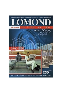 Фотобумага ПРЕМИУМ для стр.печати Lomond 200 г/м2 одностор.Super Glossy Bright 10х15 см (20 л)