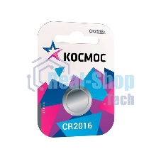 Элемент питания литиевый CR 2016 1хBL (блист.1шт) Космос KOC20161BL