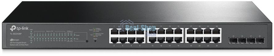 Коммутатор TP-Link TL-SG2428P JetStream гигабитный Smart коммутатор на 24 порта PoE+ и 4 SFP-слота SMB