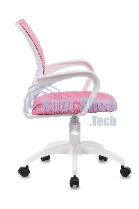 Кресло компьютерное Бюрократ CH-W695NLT TW-06A TW-13A розовый, сетка/ткань, крестовина пластик, пластик белый