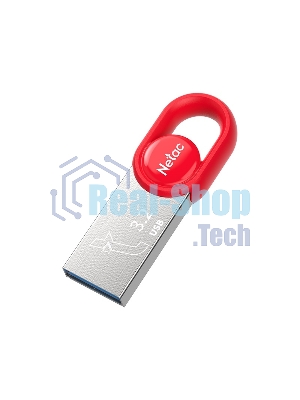 Флешка USB Netac UM2 (NT03UM2N-064G-32RE), 64Gb, USB 3.0, R/W 130/50, серебристый/красный