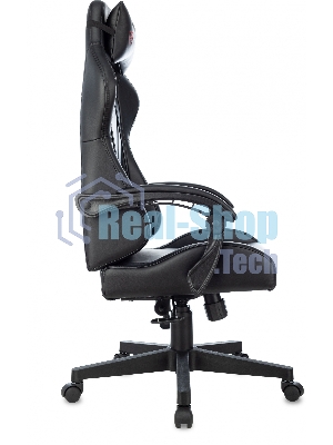 Кресло Бюрократ Zombie GAME TETRA черный/карбон, экокожа, 120 кг, механизм качания