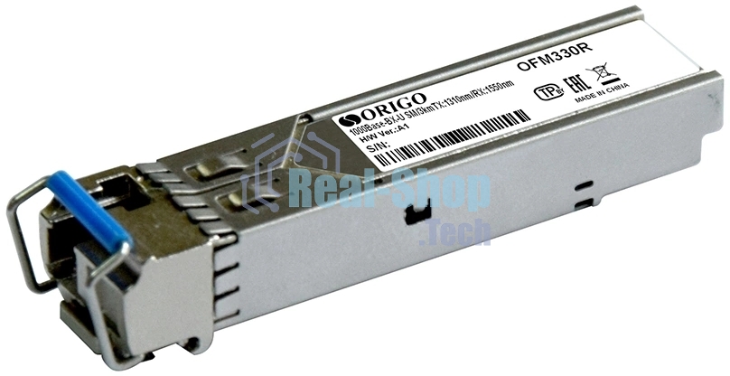 Трансивер ORIGO OFM330R/10KM WDM SFP Transceiver, 1000Base-BX-U, Simplex LC, TX: 1310nm, RX: 1550nm, Single-mode, 10KM