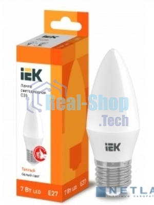 Лампа светодиодная IEK LLE-C35-7-230-30-E27 ECO C35 свеча 7Вт 230В 3000К E27