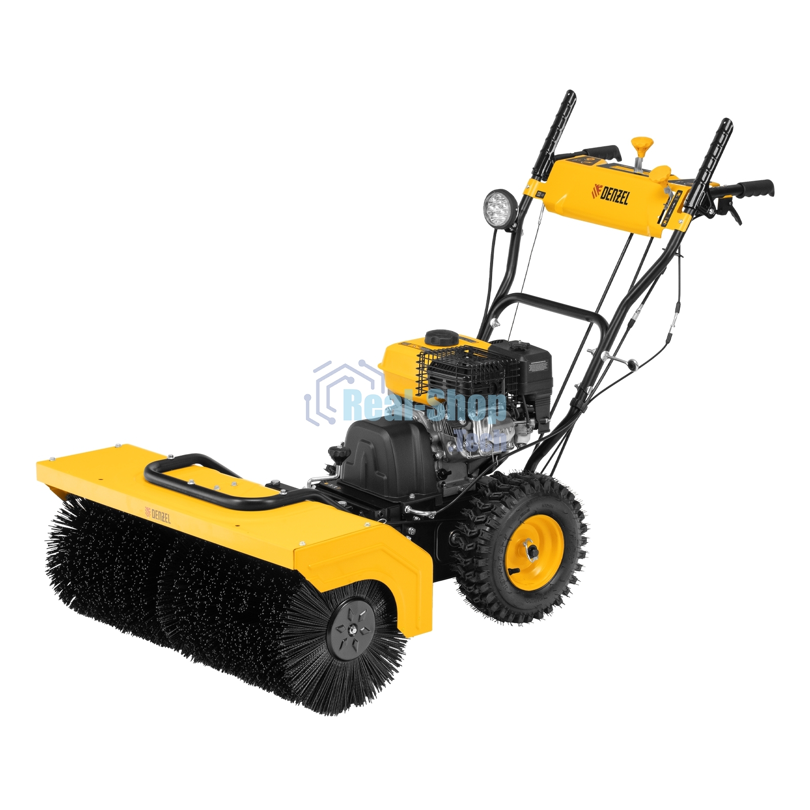 Гибридная снегоуборочная машина с функц. подметания Denzel SWB-800, 212 сс, руч. старт, 2 насадки