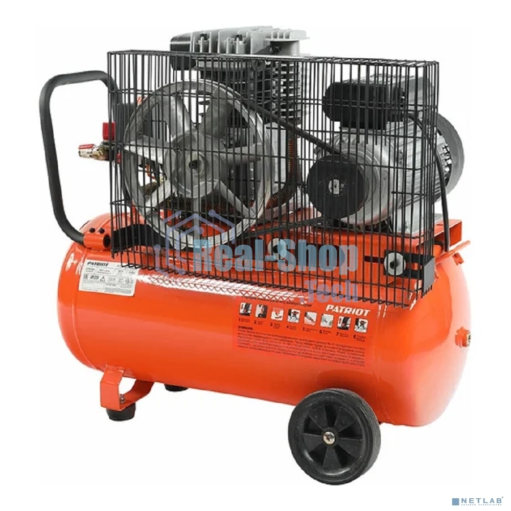 Компрессор Patriot поршневой ременной PTR 50-360I, 360 л/мин, 10 бар, 2200 Вт, 50 л, быстросъемный 1/4