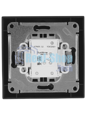 Выключатель 2-кл. СП AtlasDesign 10А IP20 (сх. 5) 10AX в сборе карбон SchE ATN001052