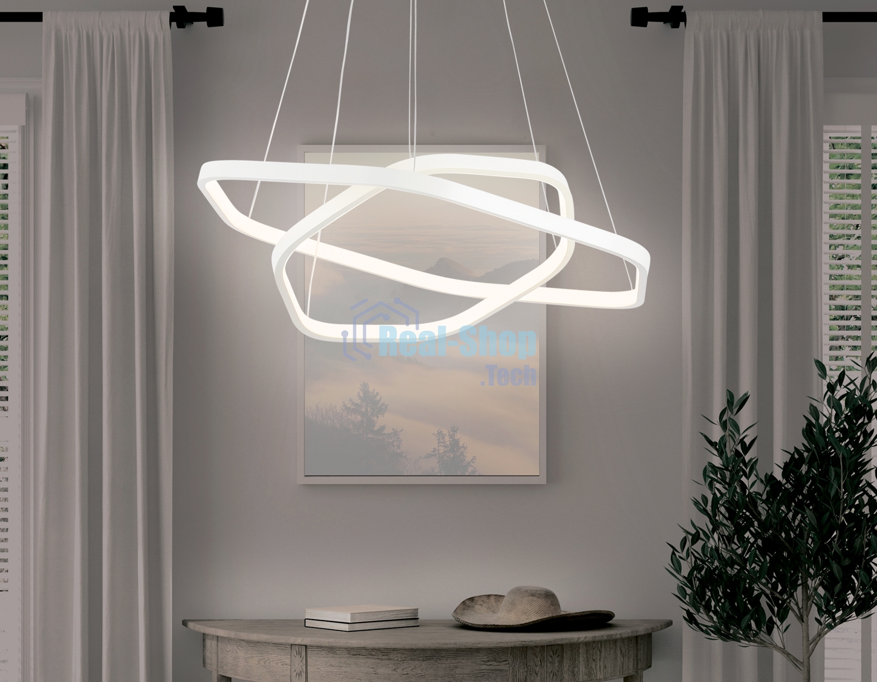 Светильник Ambrella light FL360/2 WH белый 4200K 48W D400/600*1200 (без ПДУ)