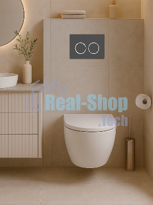 Инсталляция с унитазом комплект BAU IDEAL 6 в 1: унитаз подвесной безободковый торнадо Bau Hotel 53х36, быстросъемное сиденье микролифт, кнопка смыва BAU Round Gun gray, серый металлик