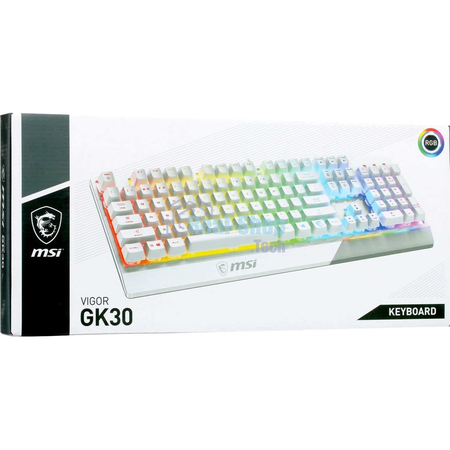 Клавиатура проводная MSI Vigor GK30 белый USB Multimedia for gamer LED (подставка для запястий)