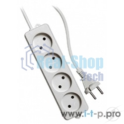 Удлинитель Гарнизон EL-NL4-W-2, 4 розетки допустимый ток 10А, длина 2 м.